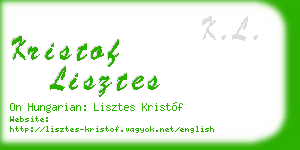kristof lisztes business card